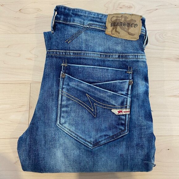 Parasuco Mens Low Rise Relaxed Fit Patchwork Jeans Size 32 Blue Denim WLB-016 - Picture 3 of 16